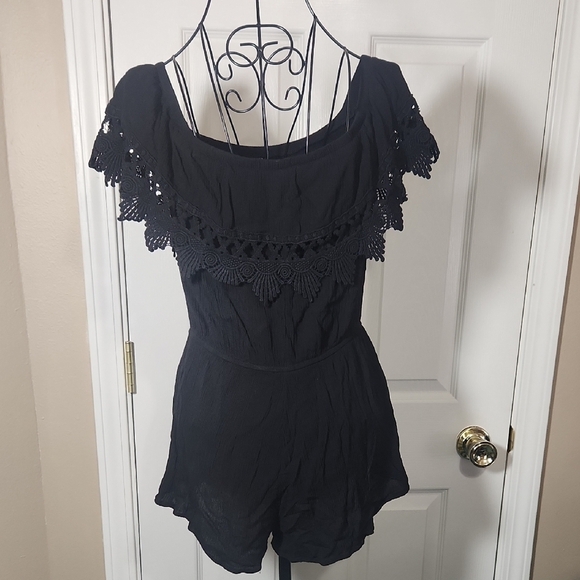 Ambiance Black Flutter Sleeve Jumpsuit - Picture 3 of 5